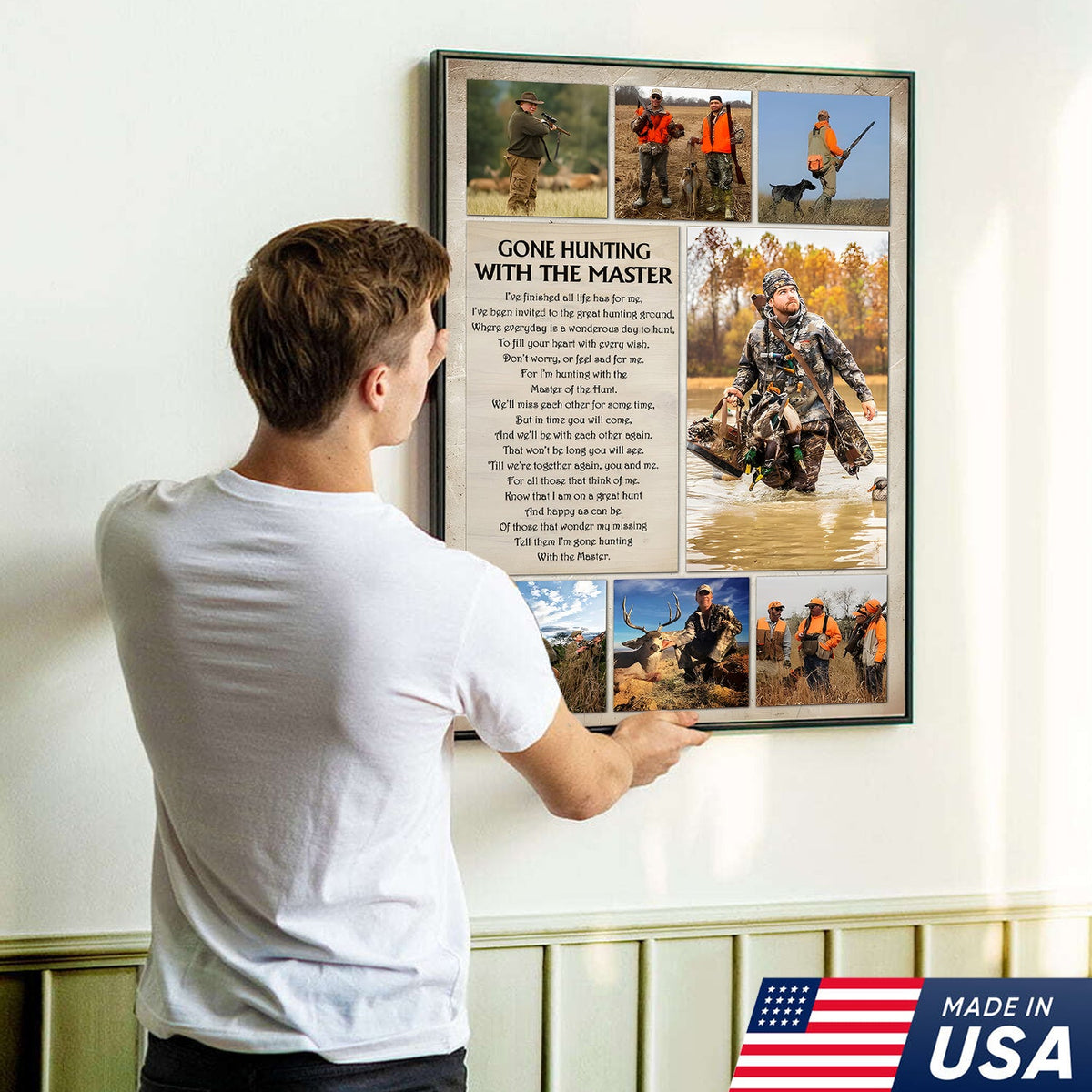 Gone Hunting With The Master Canvas Wall Art – Hunting Memorial Gift, Sympathy Gift for Hunter Loss