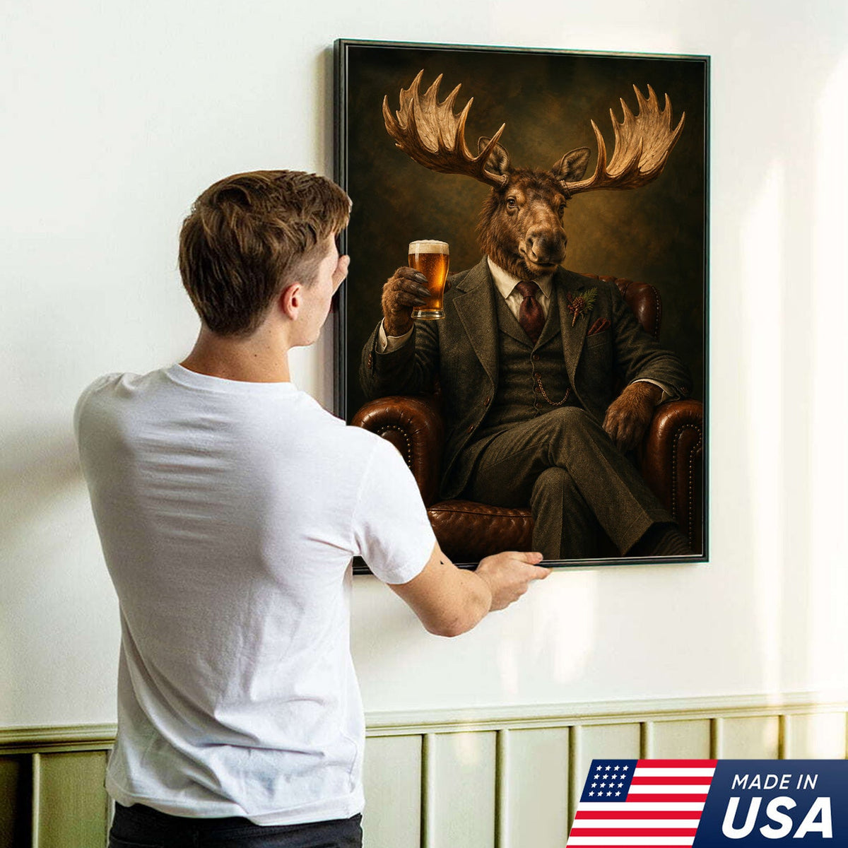 Regal Moose Gentleman Canvas