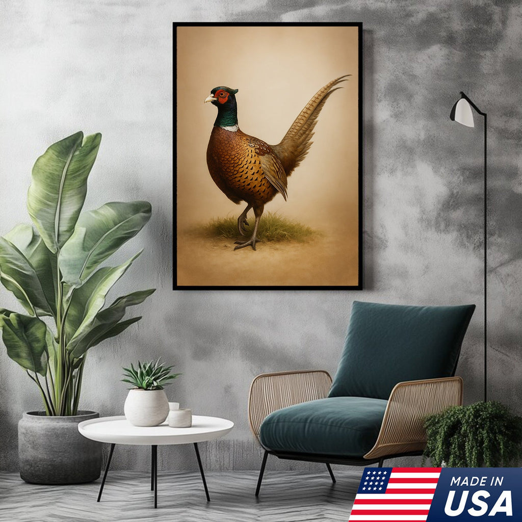 Pheasant Wall Art – Rustic Hunting Bird Canvas Print for Cabin, Lodge & Farmhouse Decor