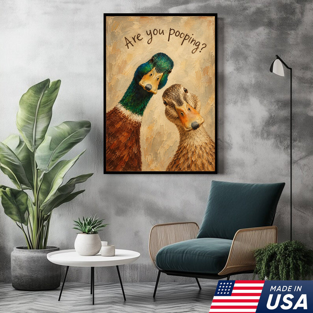 Are You Pooping Funny Duck Canvas