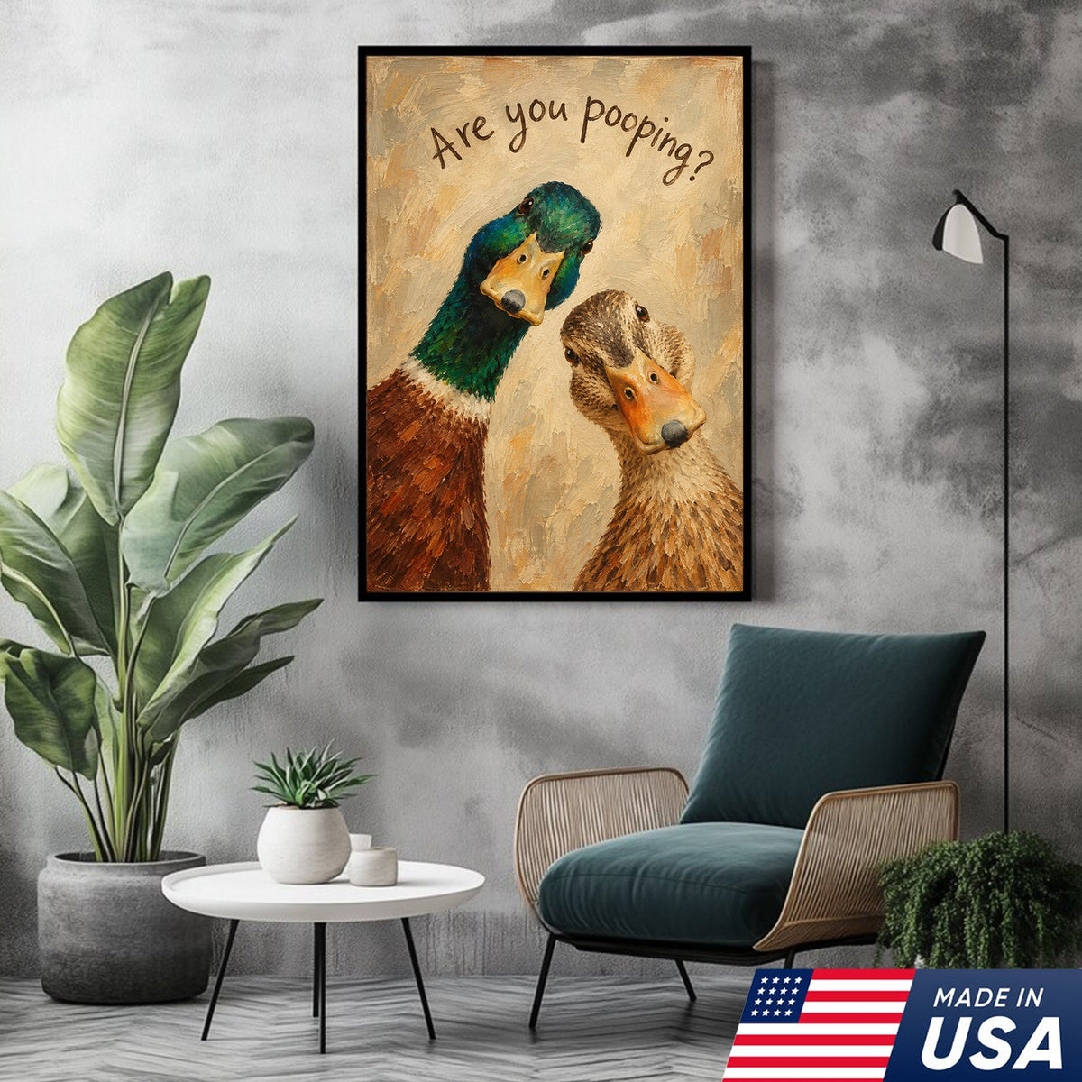 Are You Pooping Funny Duck Canvas