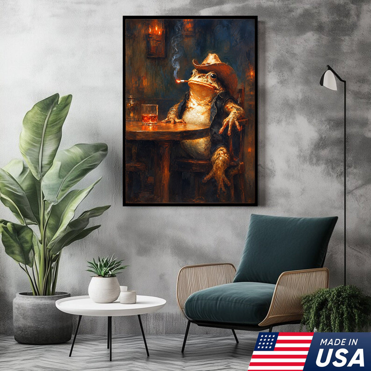Midnight Cowboy Frog Canvas