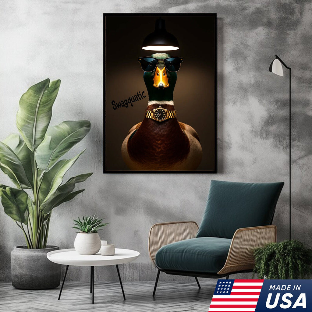 Swag Duck Canvas Art – Cool Duck with Sunglasses & Gold Watch