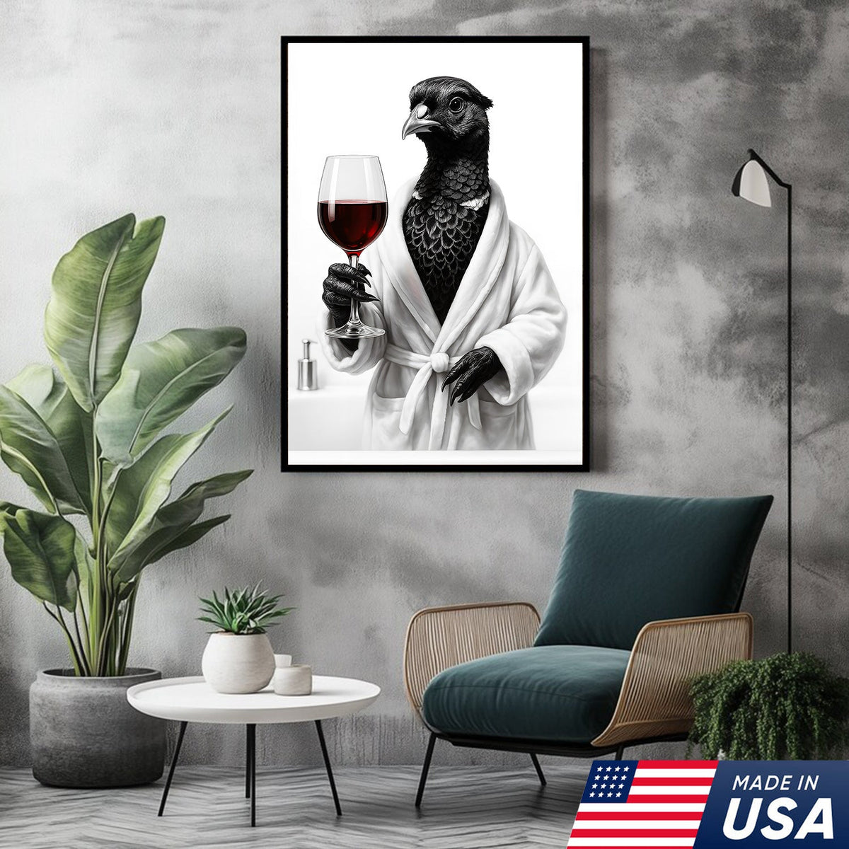 Funny Pheasant Bathroom Chill Canvas Wall Art – Unique Gift for Hunters, Bird Lovers