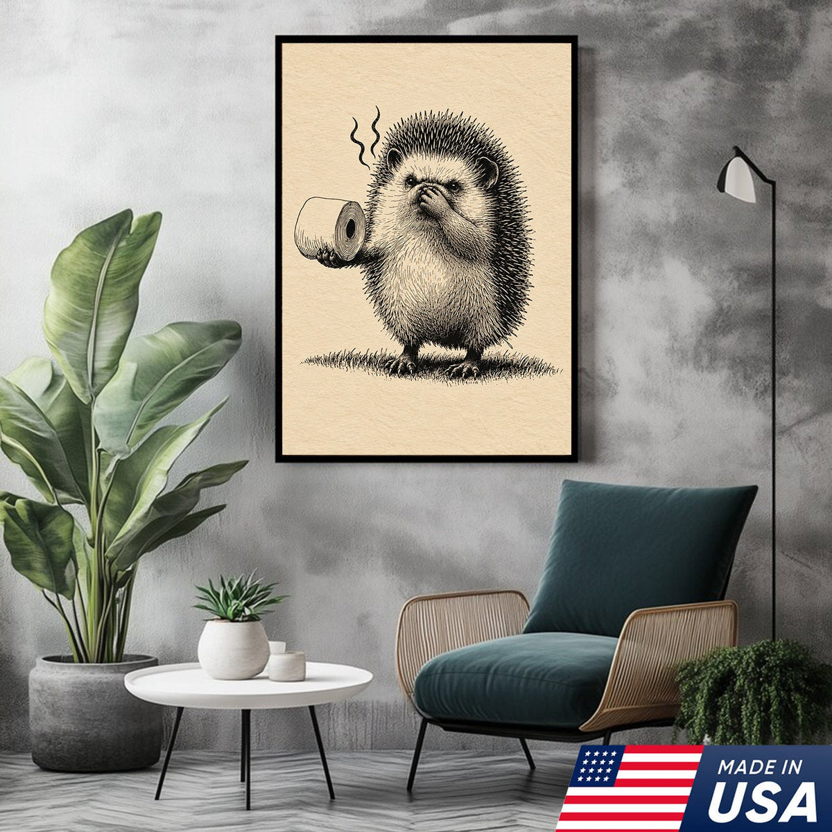 Stinky Hedgehog Humor Canvas