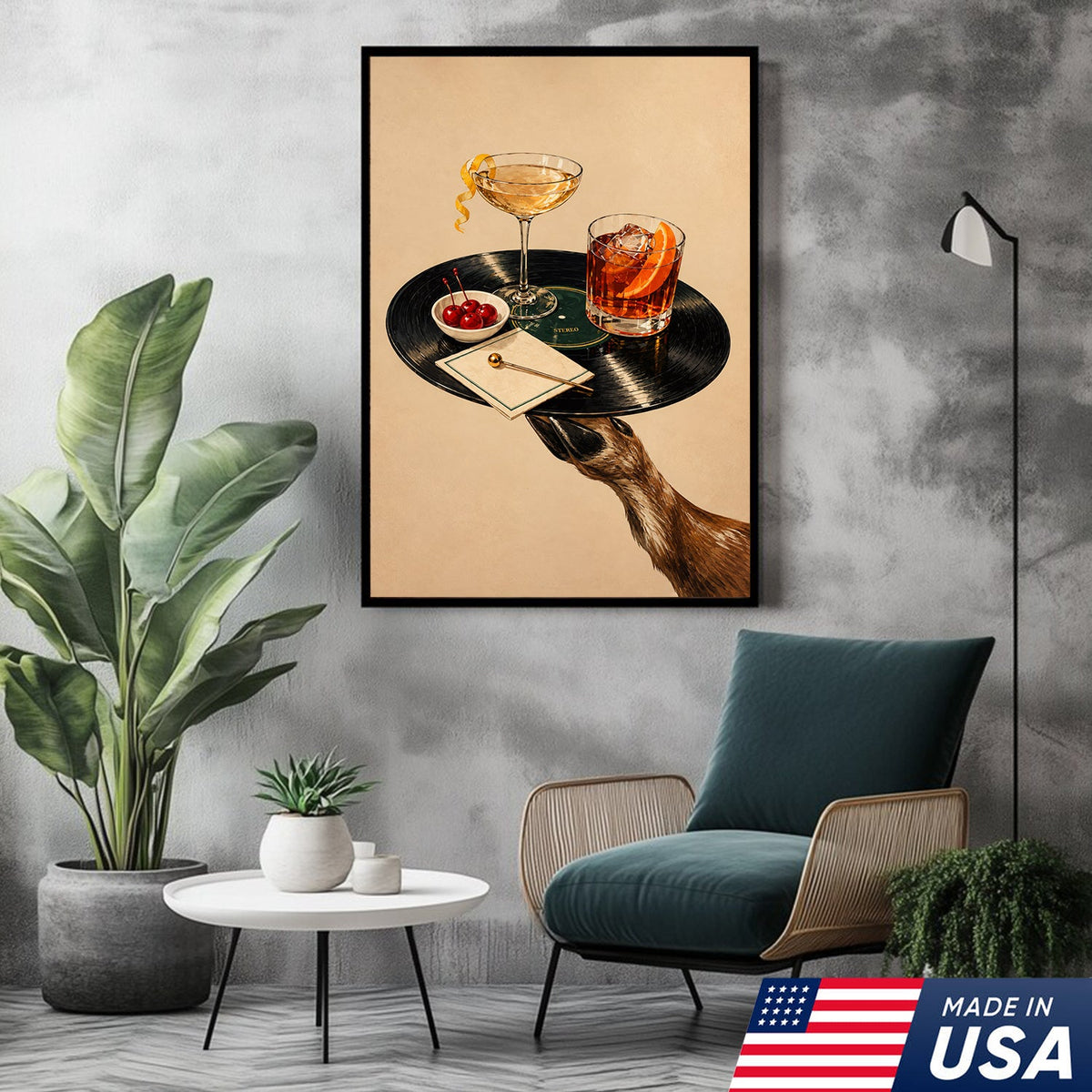 Vinyl Cocktail Hour Canvas