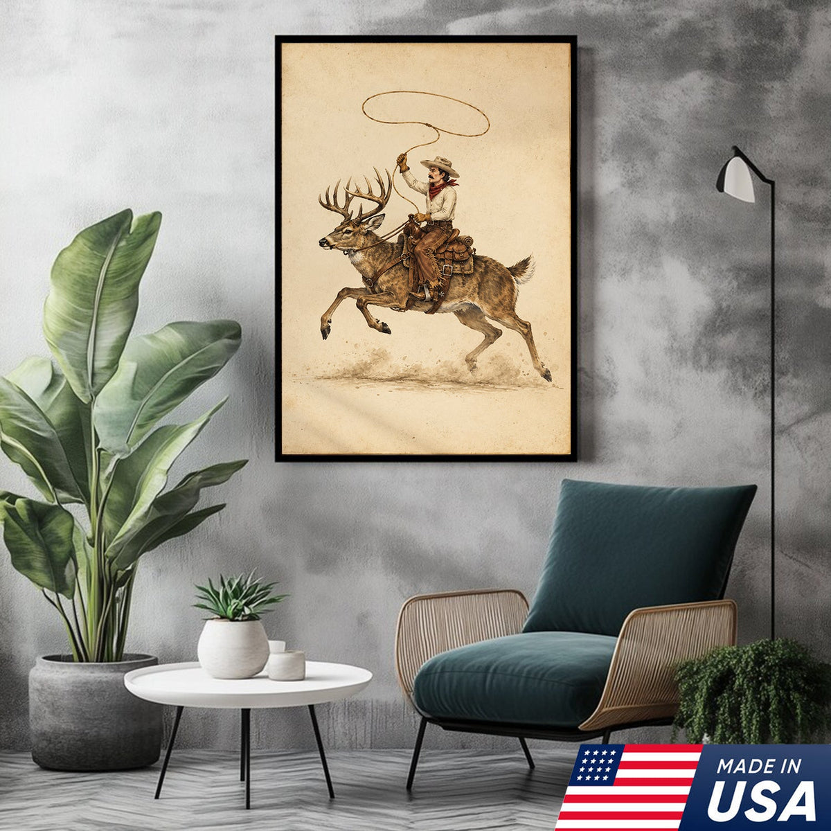 Lasso Buck Rider Canvas