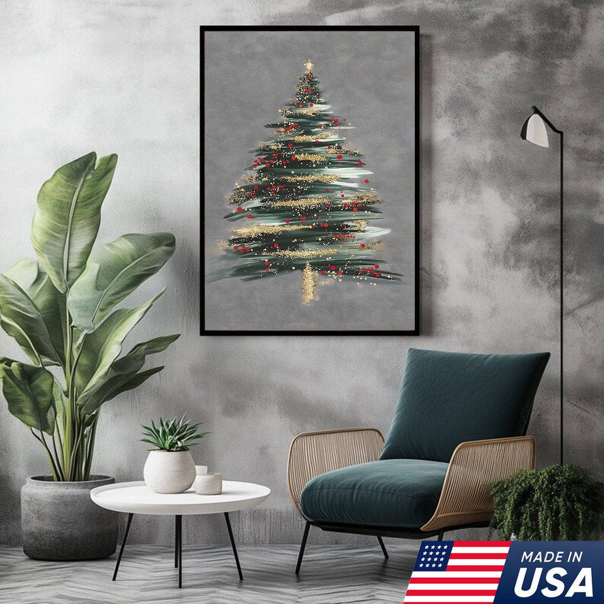 Golden Noel Christmas Canvas