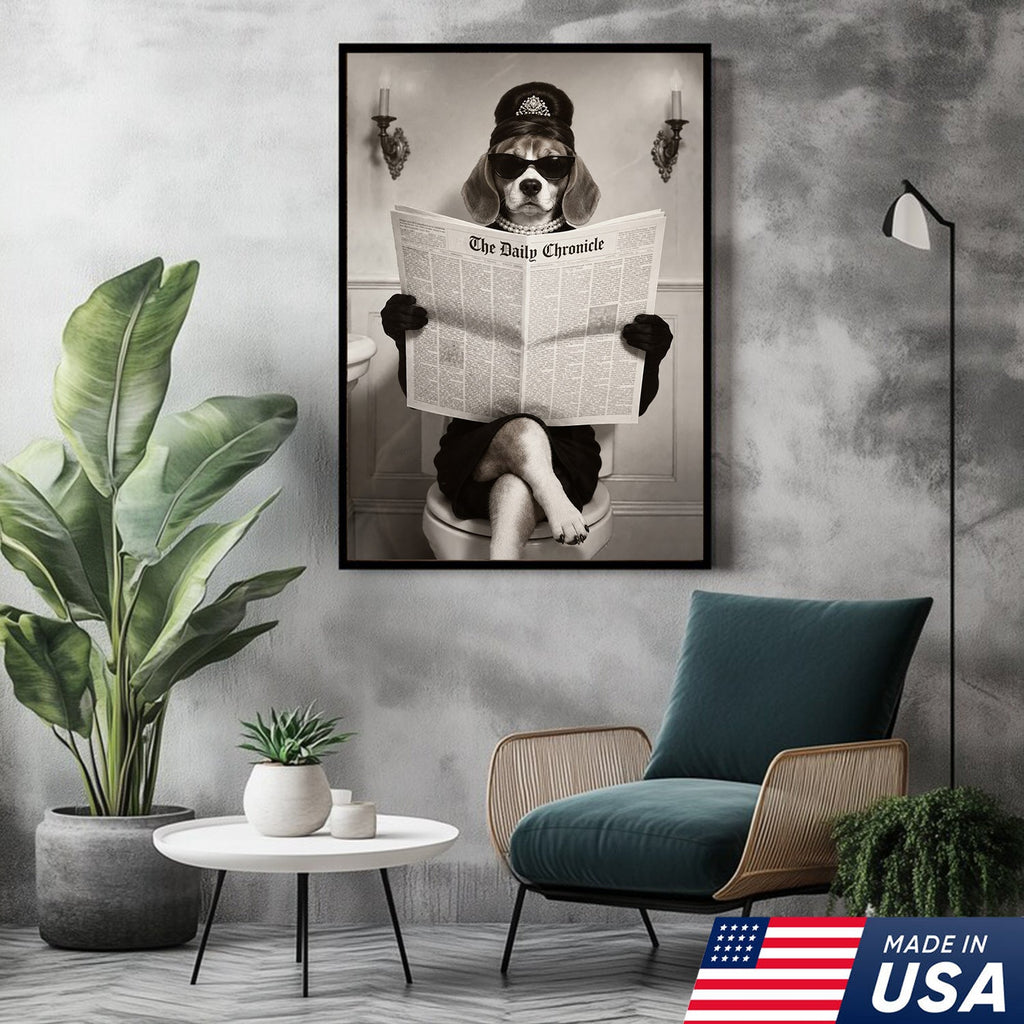 Classy Beagle Bathroom Canvas