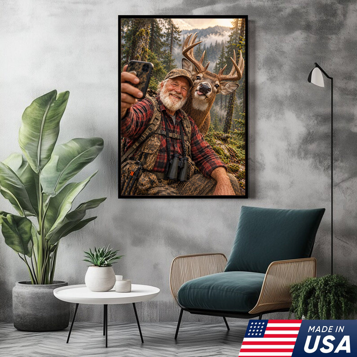 Custom Deer Selfie Canvas