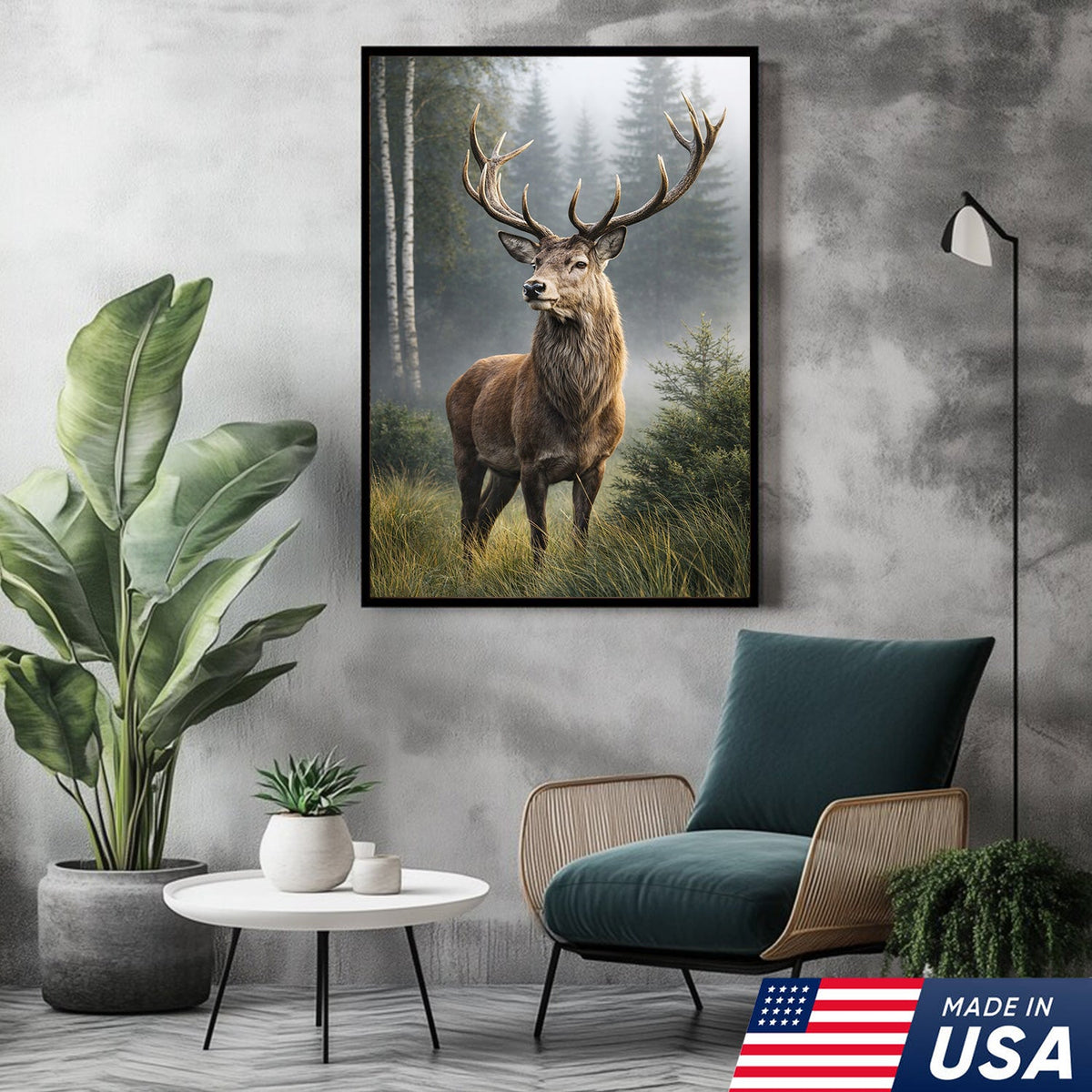 Deer Wall Art Canvas – Rustic Hunting Decor