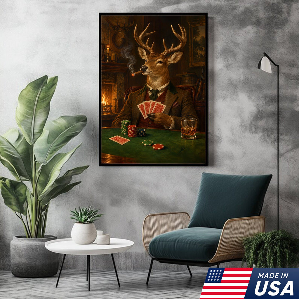 Vintage Poker King Buck Canvas