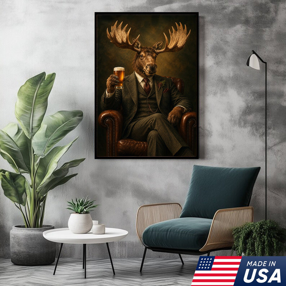 Regal Moose Gentleman Canvas