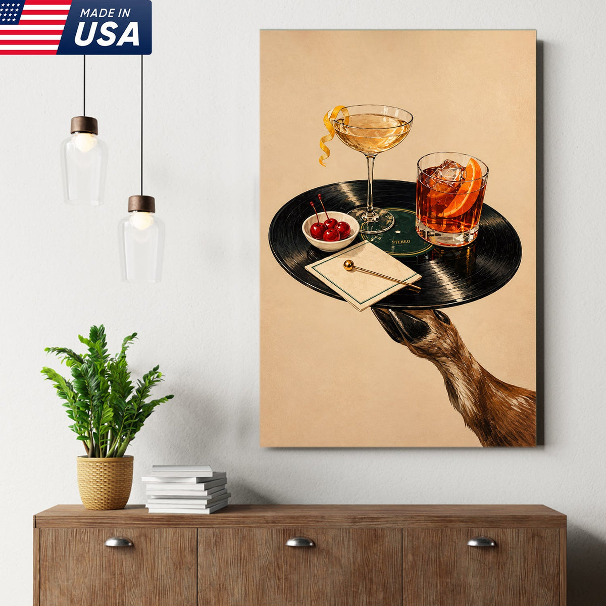 Vinyl Cocktail Hour Canvas