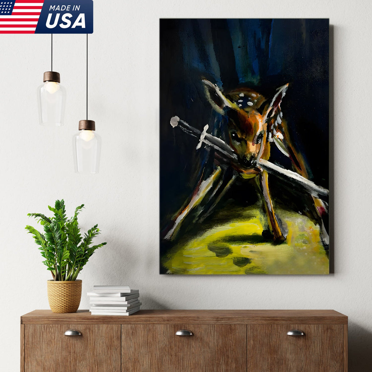 Midnight Deer Hunt Canvas