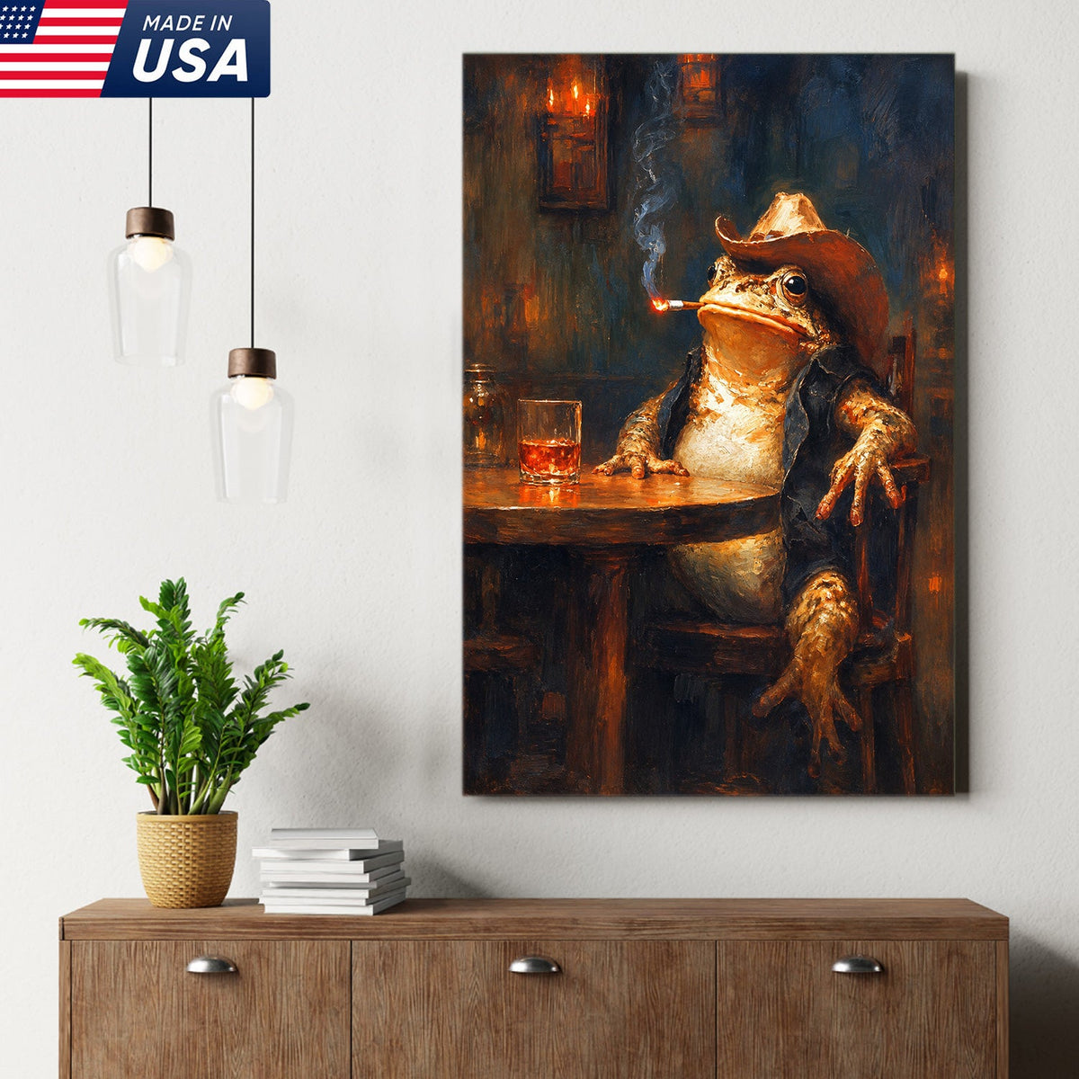 Midnight Cowboy Frog Canvas