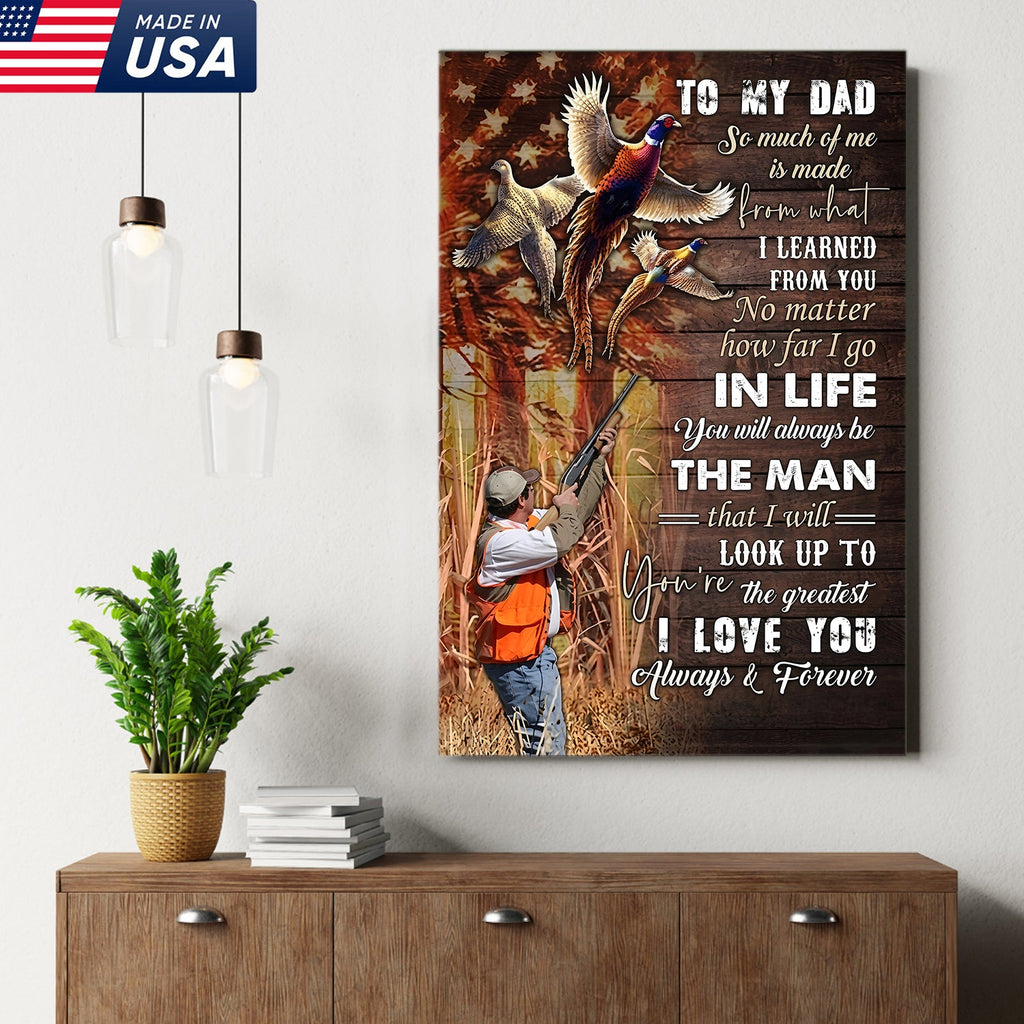 Personalized To My Dad Hunting Canvas Wall Art – Gift from Son to Dad, Duck Hunting Canvas Print