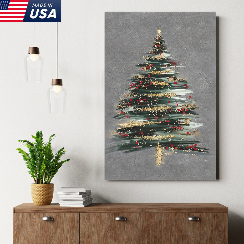 Golden Noel Christmas Canvas