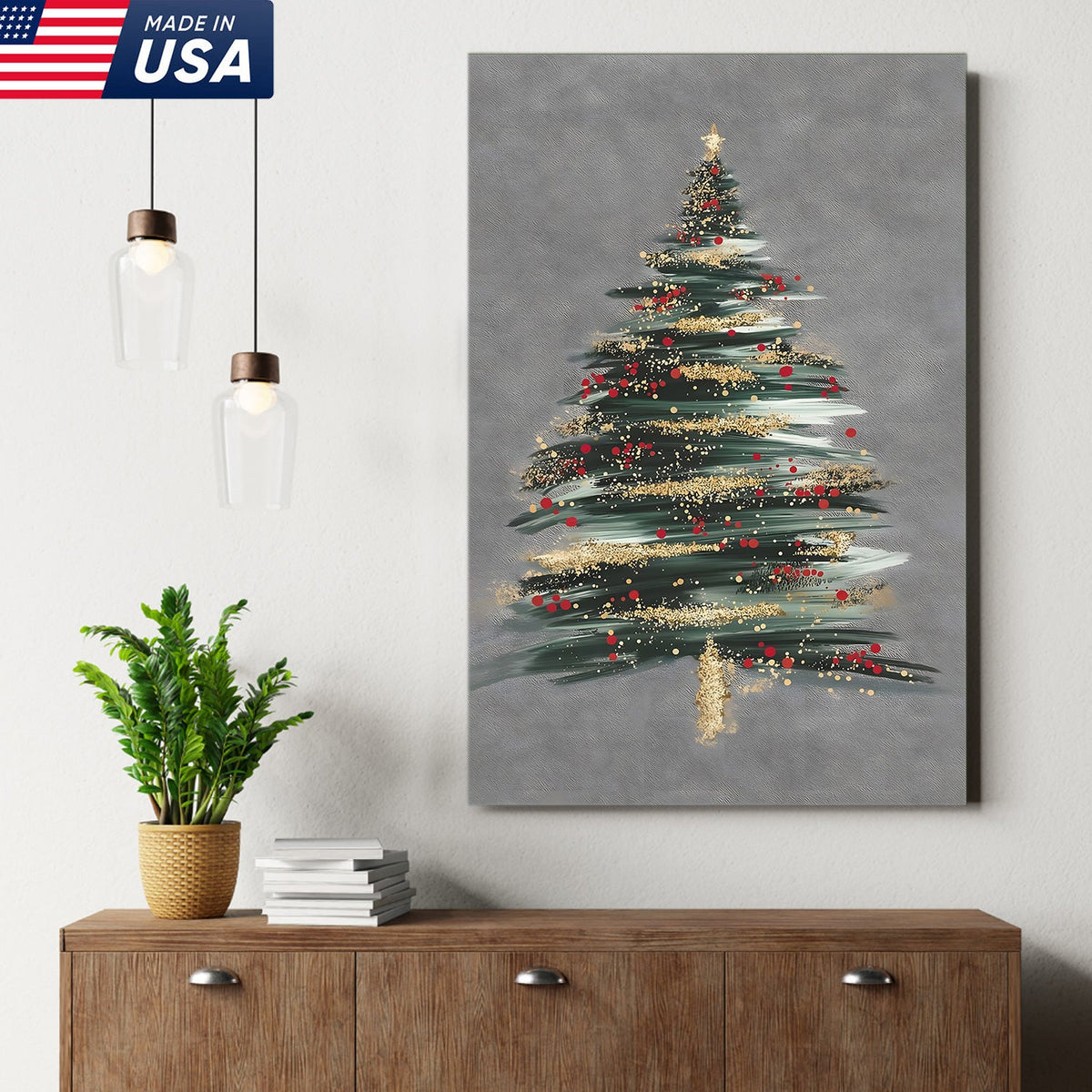 Golden Noel Christmas Canvas