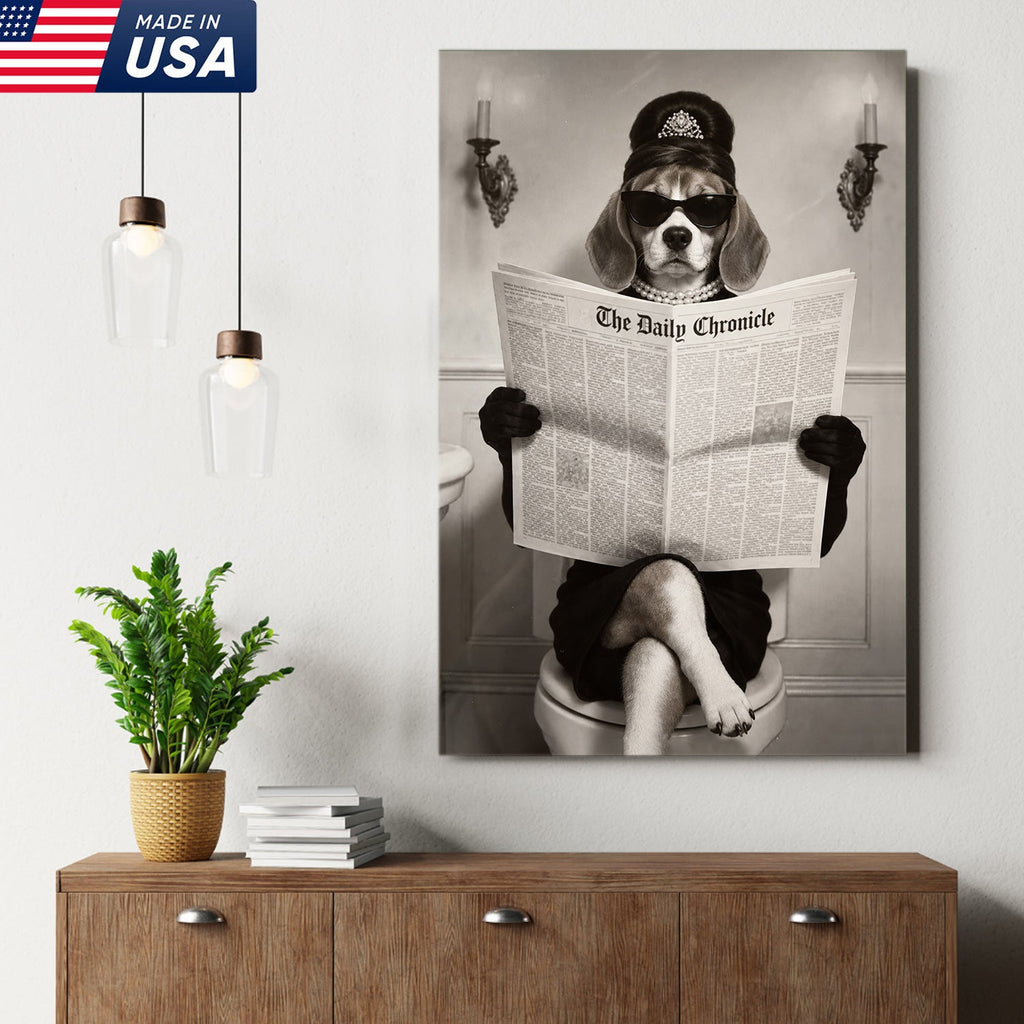 Classy Beagle Bathroom Canvas