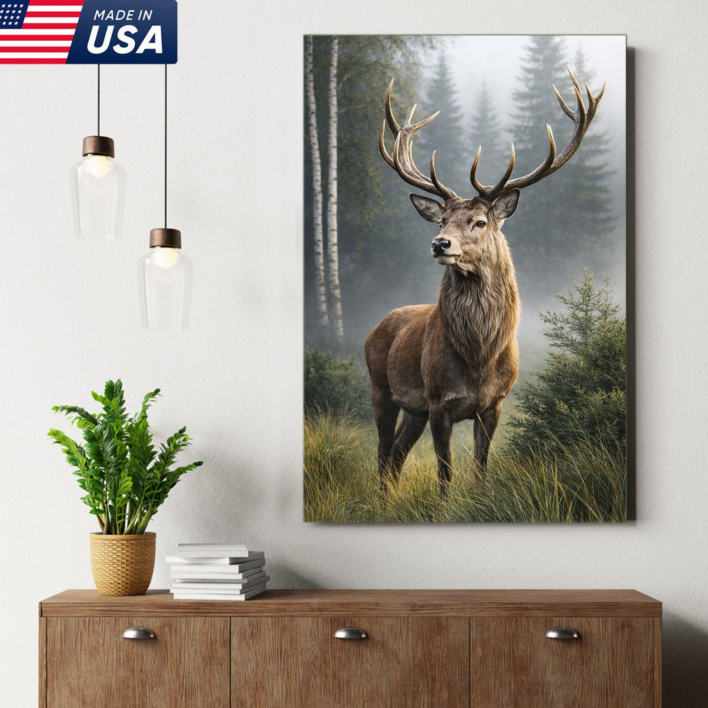 Deer Wall Art Canvas – Rustic Hunting Decor