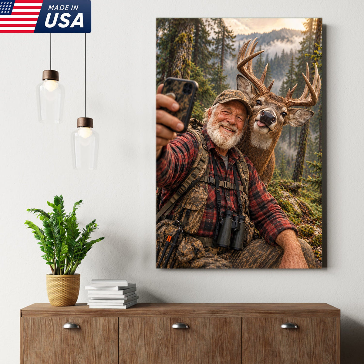 Custom Deer Selfie Canvas