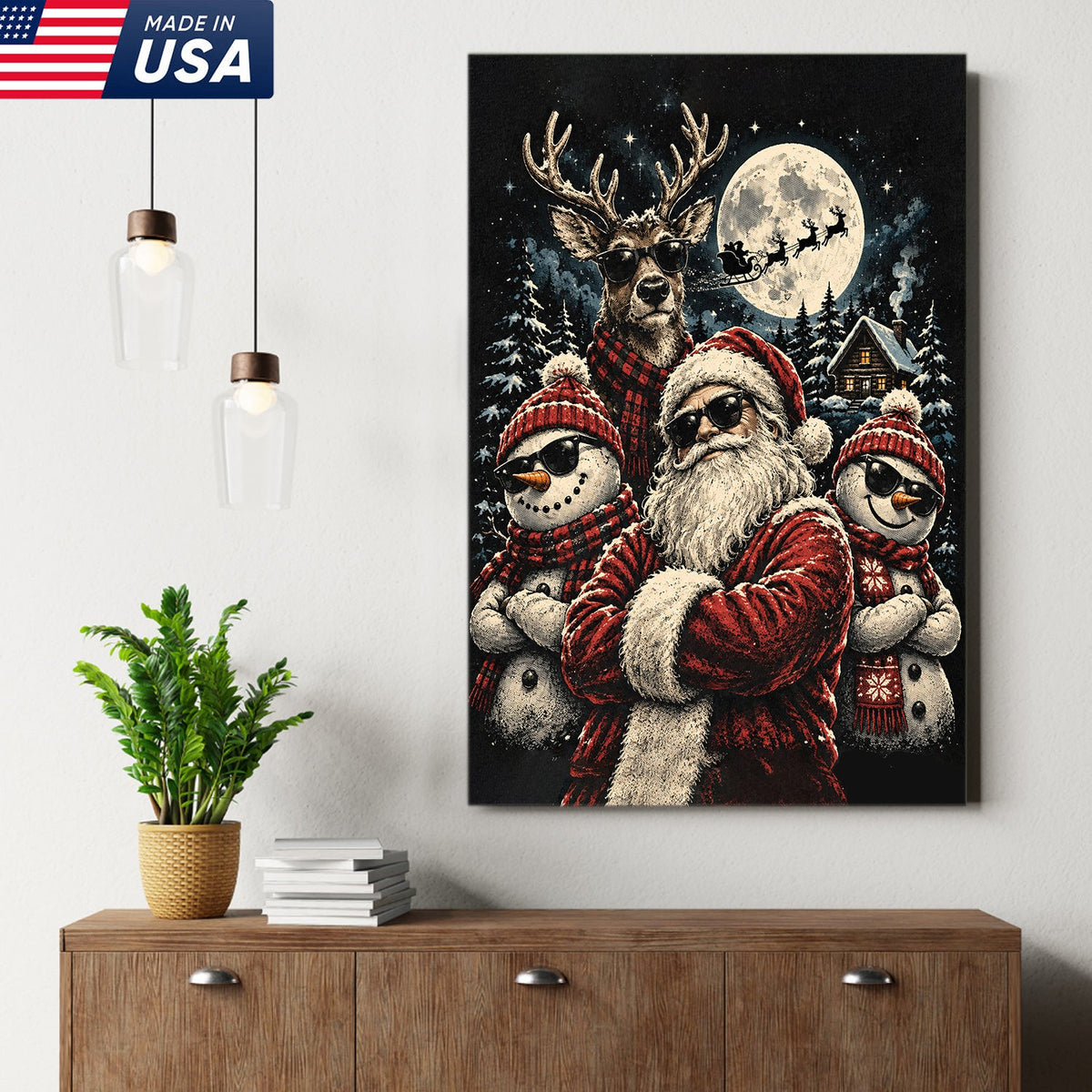 Cool Santa Christmas Canvas