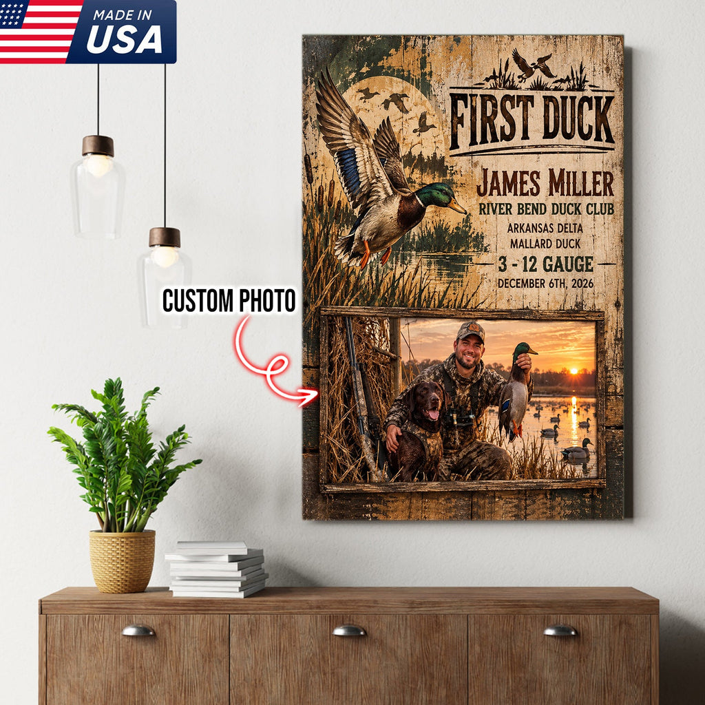 Personalized First Duck Canvas