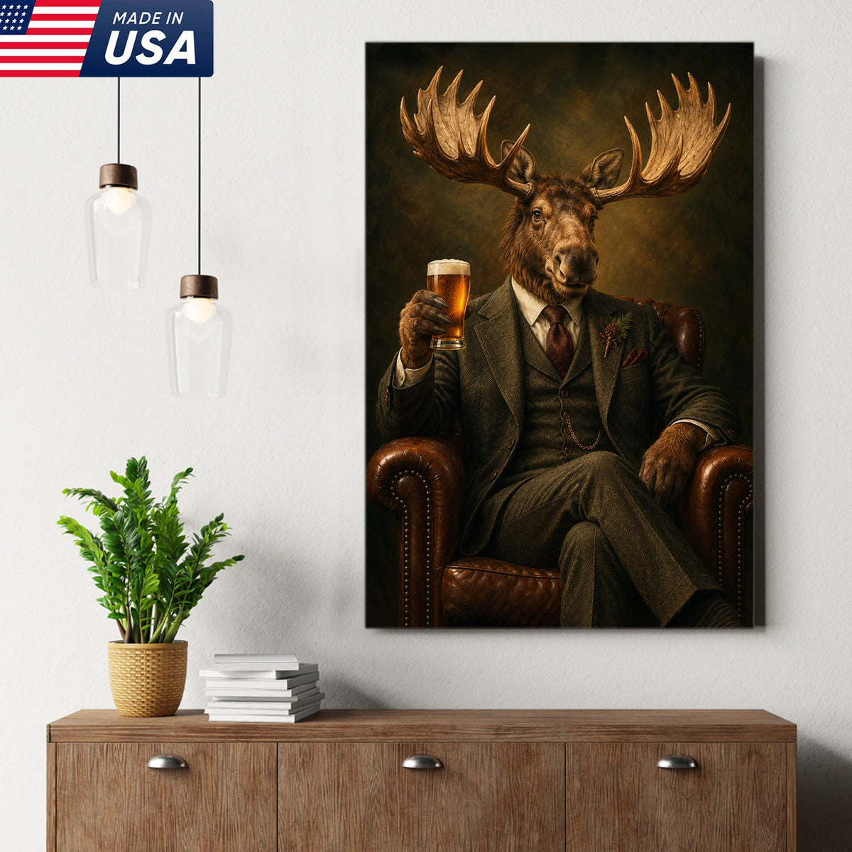 Distinguished Moose Canvas