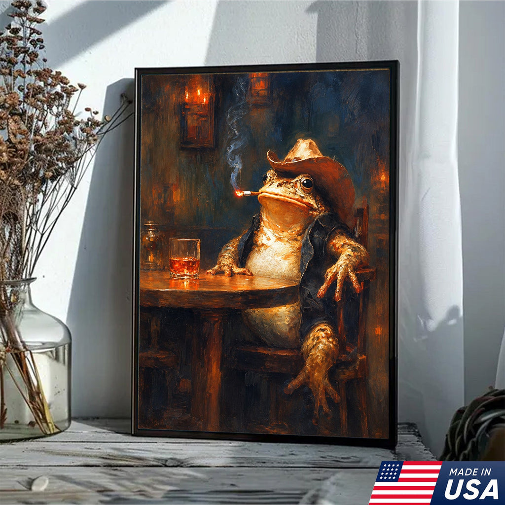 Midnight Cowboy Frog Canvas