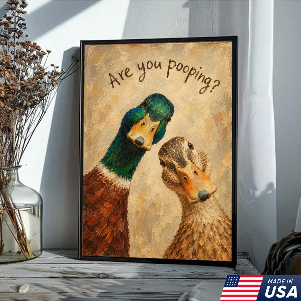Are You Pooping Funny Duck Canvas