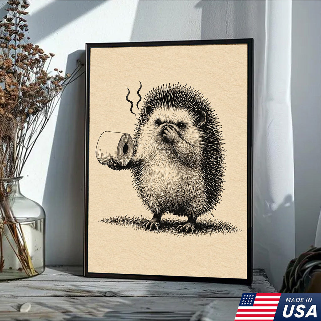 Stinky Hedgehog Humor Canvas