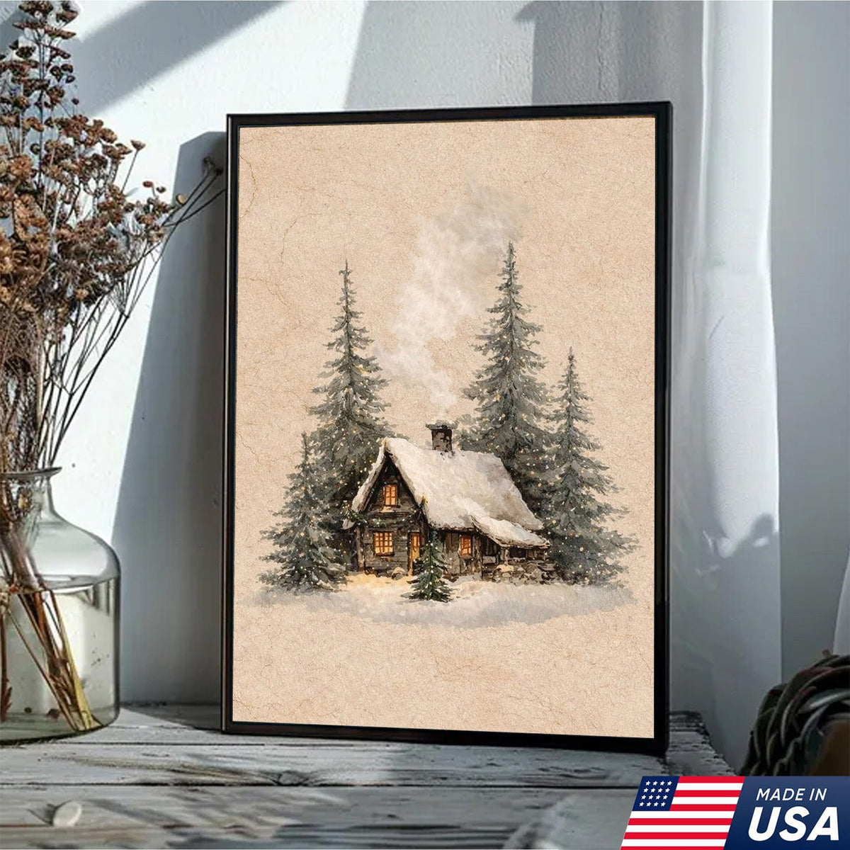 Winter Whisper Cottage Canvas