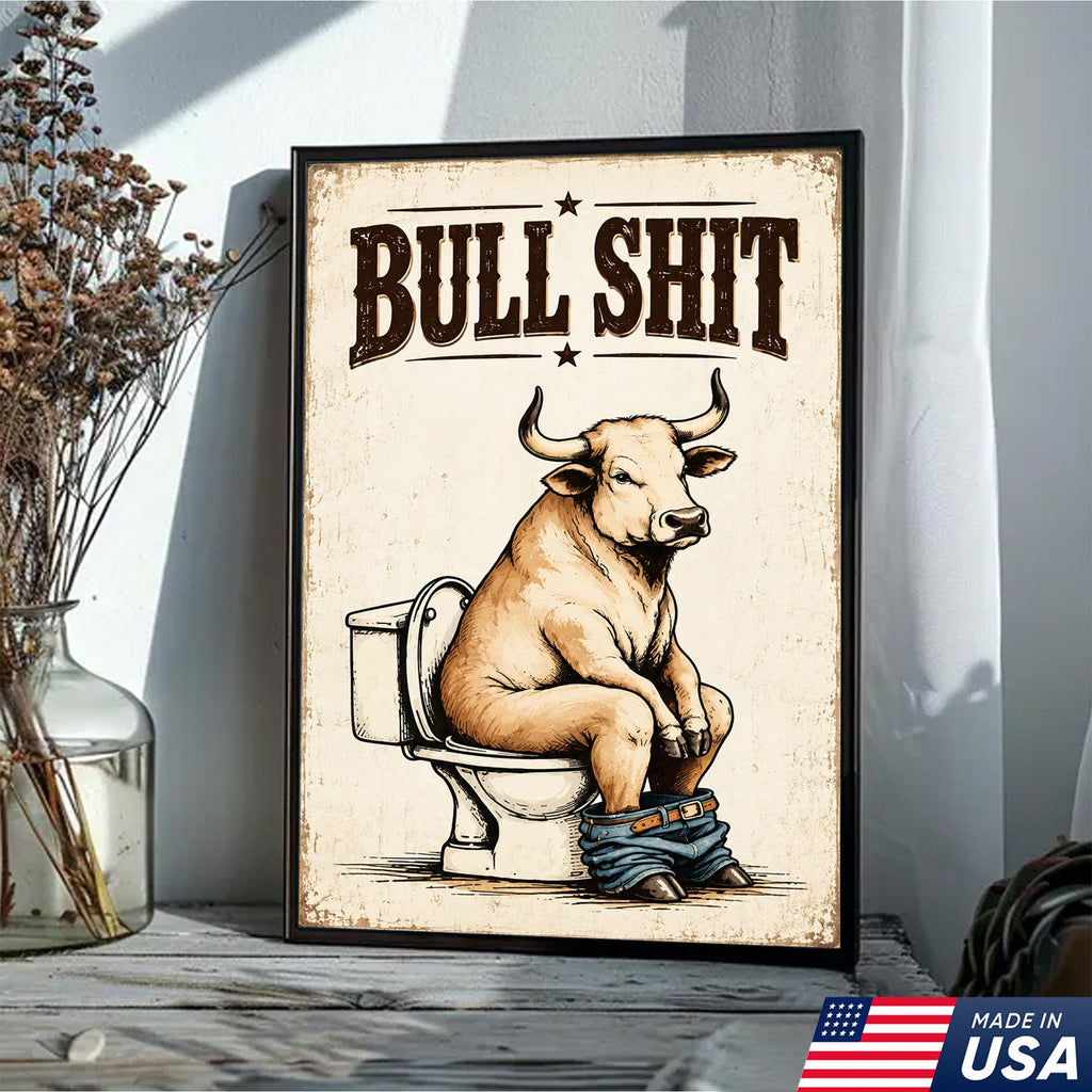 Bullshit Bathroom Humor Canvas