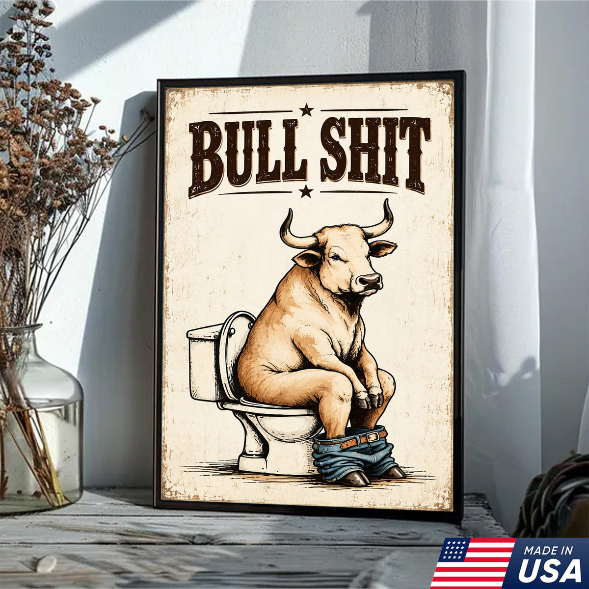 Bullshit Bathroom Humor Canvas