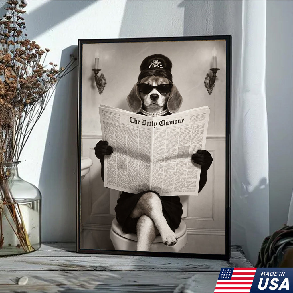 Classy Beagle Bathroom Canvas