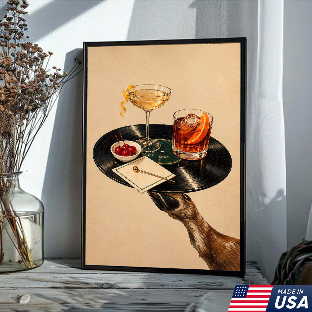 Vinyl Cocktail Hour Canvas