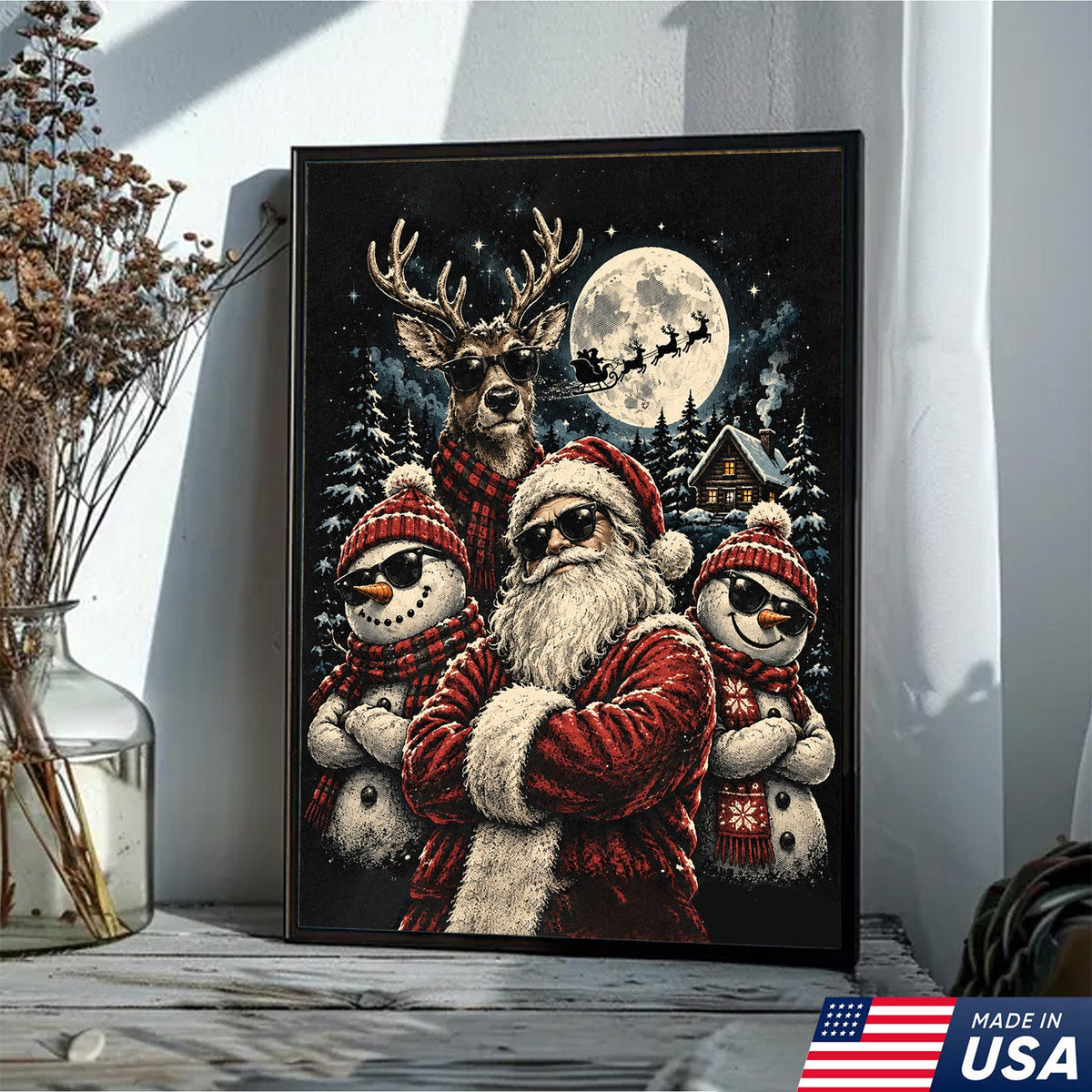 Cool Santa Christmas Canvas
