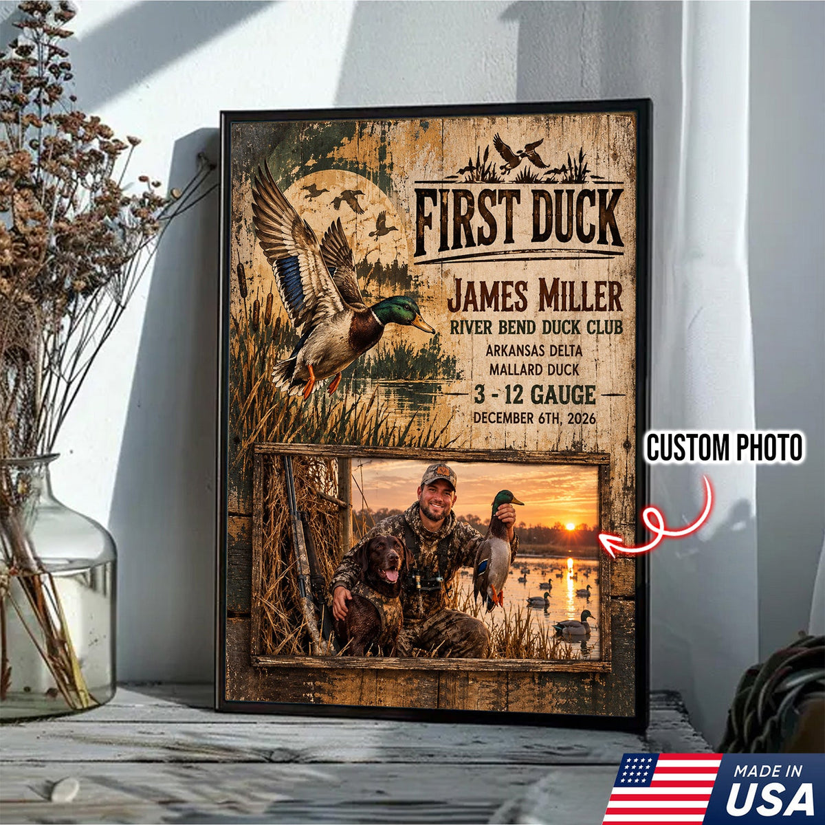 Personalized First Duck Canvas