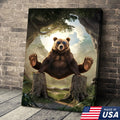 Funny Bear Canvas, Cool Animal Wall Art, Sunglasses Bear Decor