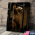 Gym Bear Canvas Wall Art, Funny Workout Animal Art, Fitness Motivation Decor