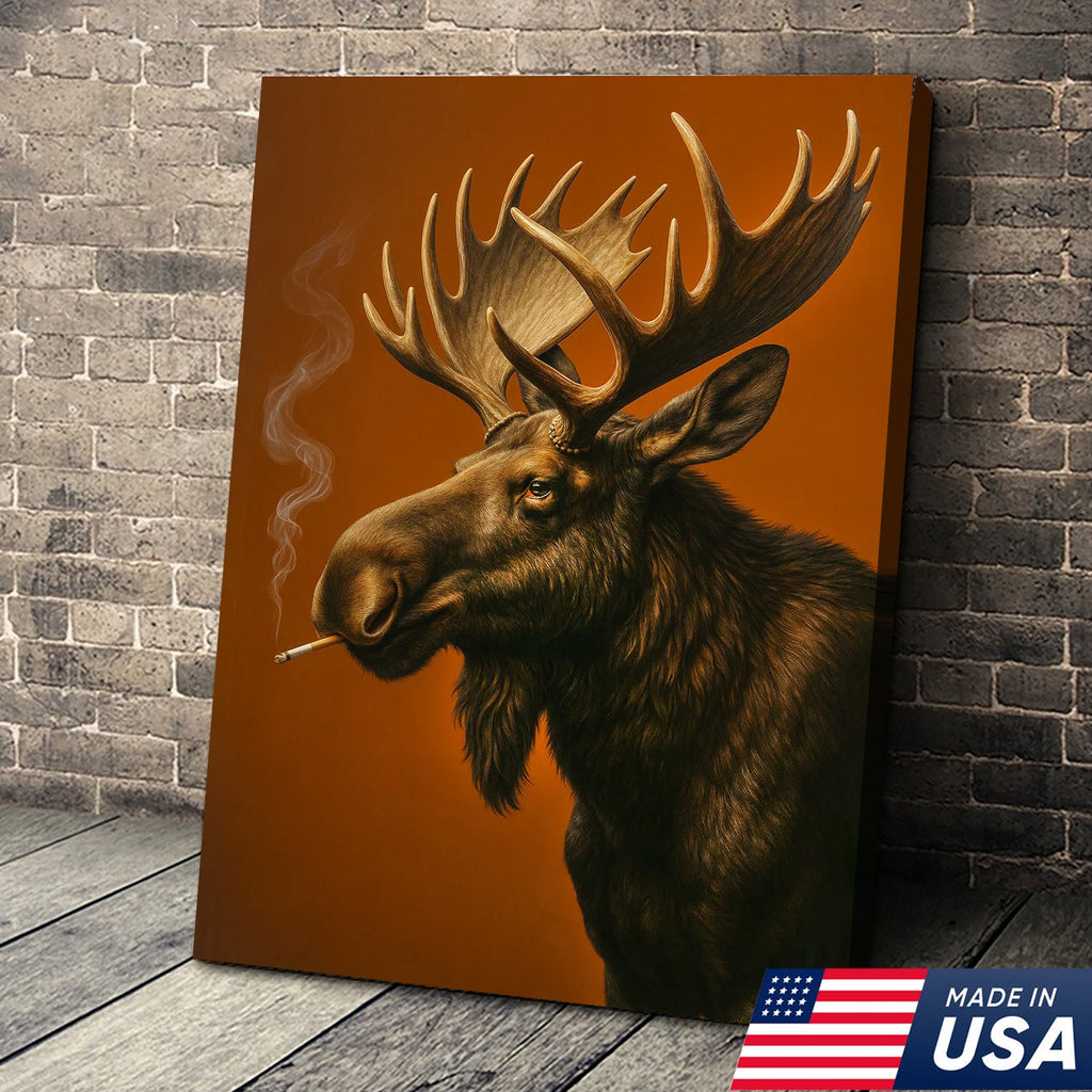 Moose Canvas Wall Art – Rustic Wildlife Artwork for Cabin, Lodge & Nature Lovers