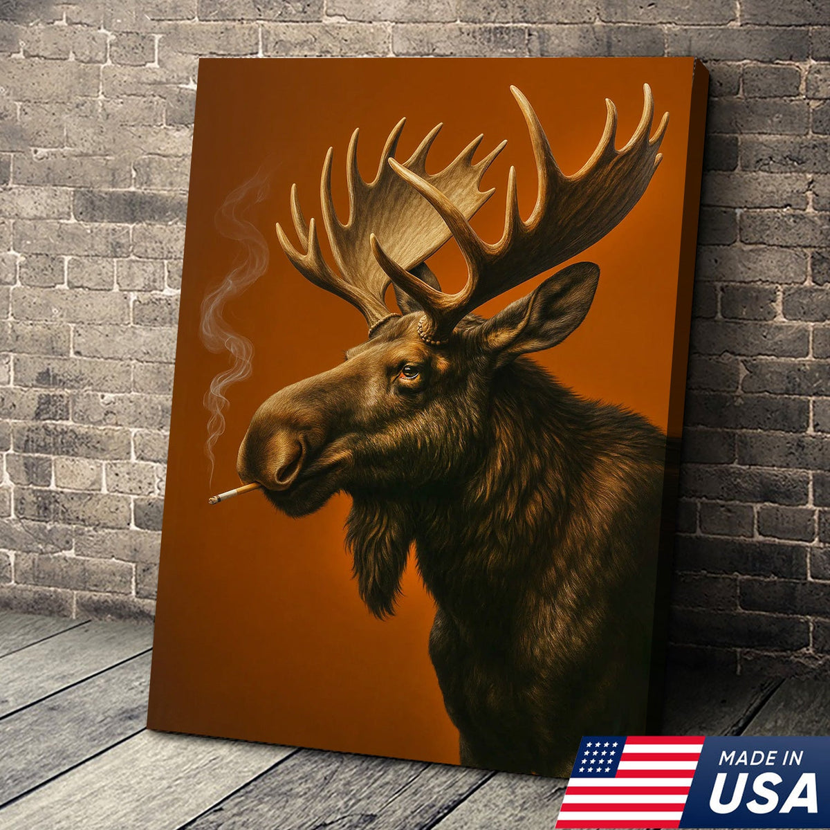 Moose Canvas Wall Art – Rustic Wildlife Artwork for Cabin, Lodge & Nature Lovers