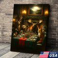 Rustic Wildlife Dinner Scene Wall Art Canvas – Forest Animal Gathering Decor
