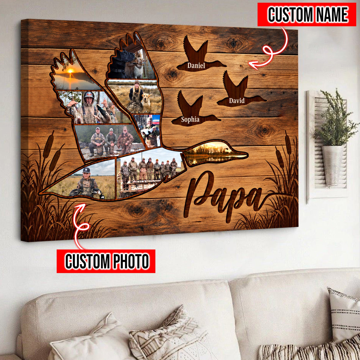 Personalized Duck Hunting Canvas