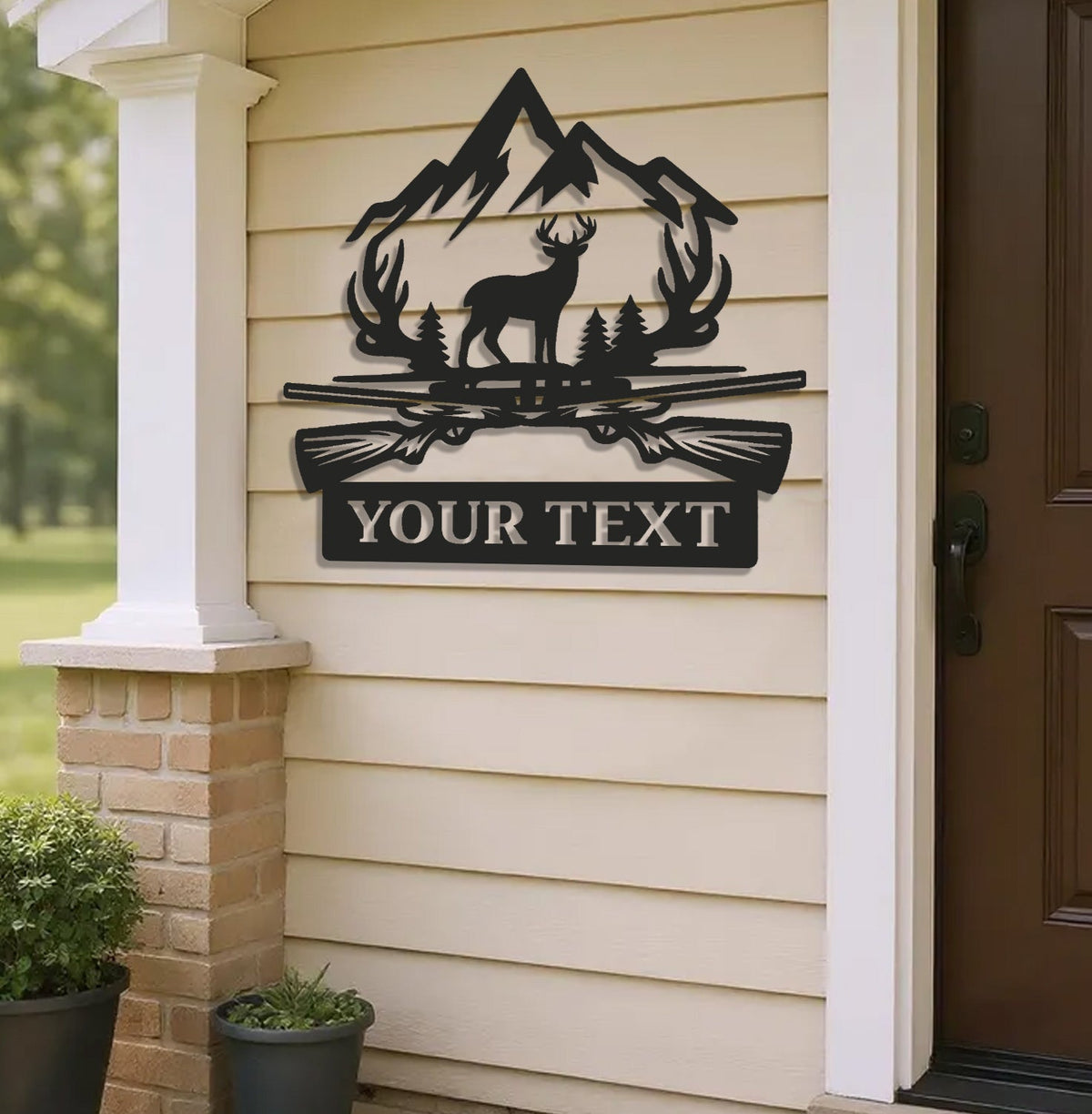 Personalized Deer Hunter Metal Sign WITH LED/WITHOUT LED, Custom Name Buck Light