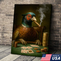 The Poker Pheansant Wall Art Canvas – Funny Smoking Pheasant Wall Art for Men
