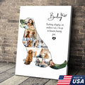 Custom Dog Memorial Print Canvas, Personalized Pet Loss Gift, Rainbow Bridge Dog Photo Collage