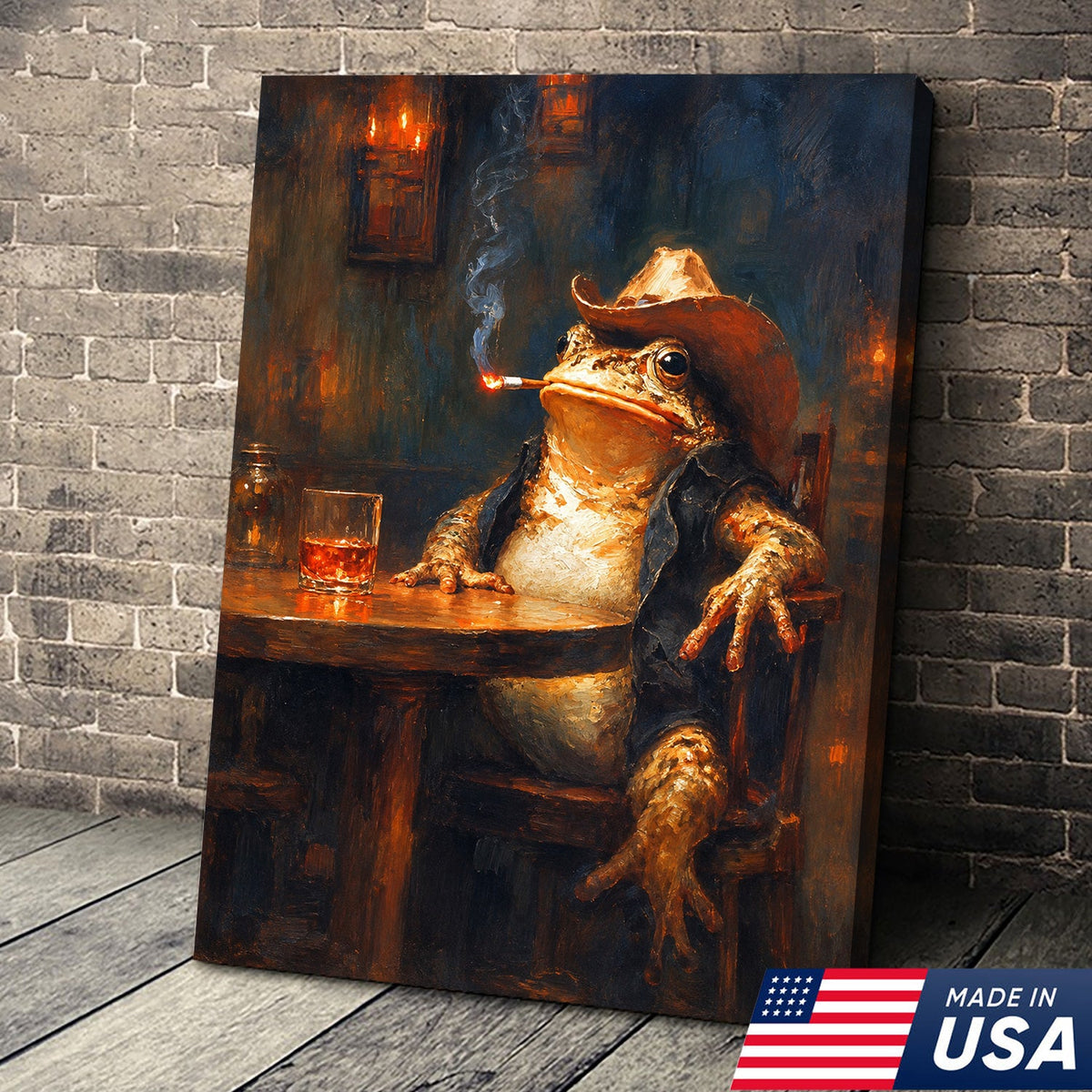 Midnight Cowboy Frog Canvas