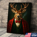 Smoking Deer Wall Art, Gentleman Buck Portrait, Rustic Cabin Decor, Funny Cigar Deer Print